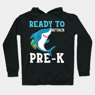 Kids Shark Ready To Attack pre k First Day of School Hoodie